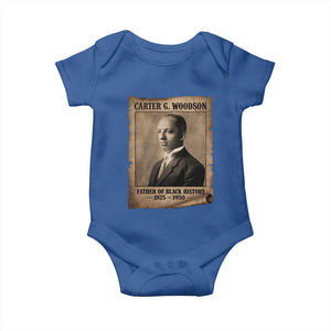 Carter G Woodson Baby Onesie Father Of Black History Month Old Paper Graphic TS11 Royal Blue Print Your Wear