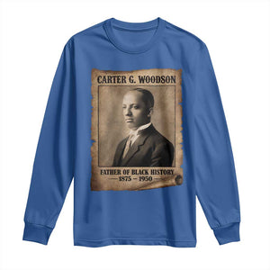 Carter G Woodson Long Sleeve Shirt Father Of Black History Month Old Paper Graphic TS11 Royal Blue Print Your Wear