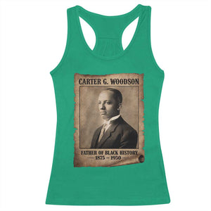 Carter G Woodson Racerback Tank Top Father Of Black History Month Old Paper Graphic TS11 Irish Green Print Your Wear
