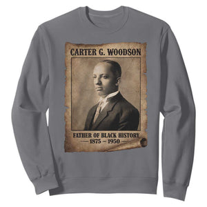 Carter G Woodson Sweatshirt Father Of Black History Month Old Paper Graphic TS11 Charcoal Print Your Wear
