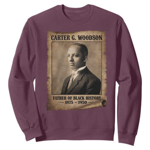 Carter G Woodson Sweatshirt Father Of Black History Month Old Paper Graphic TS11 Maroon Print Your Wear