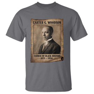 Carter G Woodson T Shirt Father Of Black History Month Old Paper Graphic TS11 Charcoal Print Your Wear