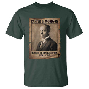 Carter G Woodson T Shirt Father Of Black History Month Old Paper Graphic TS11 Dark Forest Green Print Your Wear