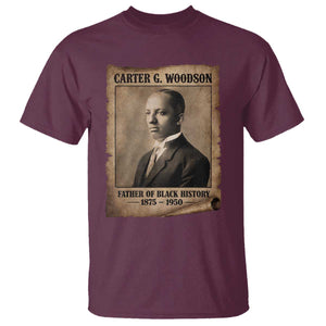 Carter G Woodson T Shirt Father Of Black History Month Old Paper Graphic TS11 Maroon Print Your Wear