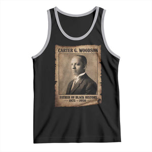 Carter G Woodson Tank Top Father Of Black History Month Old Paper Graphic TS11 Black Athletic Heather Print Your Wear