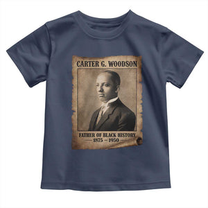 Carter G Woodson Toddler T Shirt Father Of Black History Month Old Paper Graphic TS11 Navy Print Your Wear