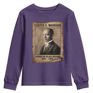 Carter G Woodson Youth Sweatshirt Father Of Black History Month Old Paper Graphic TS11 Purple Print Your Wear