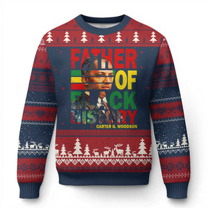 Carter G Woodson Ugly Christmas Sweater Father Of Black History Month TS11 Navy Red Print Your Wear