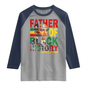 Carter G Woodson Raglan Shirt Father Of Black History Month TS11 Sport Gray Navy Print Your Wear