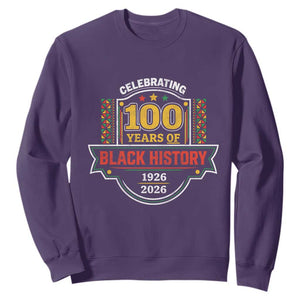 Celebrating 100 Years Of Black History Sweatshirt Beginning 1926 Centennial African American Month TS11 Purple Print Your Wear