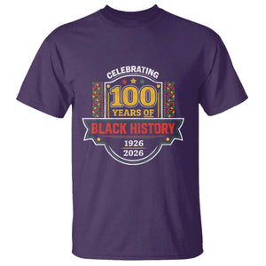 Celebrating 100 Years Of Black History T Shirt - Beginning 1926 Centennial African American Month Tee TS11 Purple Print Your Wear