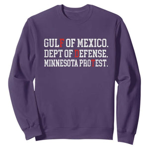 Gulf Of Mexico Dept Of Defense Minnesota Sweatshirt Funny Political American Pride TS11 Purple Print Your Wear