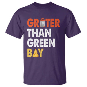 Funny Greater Than Green Bay Cheese Grate T Shirt TS11 Purple Print Your Wear