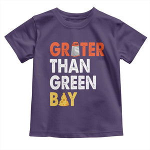 Funny Greater Than Green Bay Cheese Grate Toddler T Shirt TS11 Purple Print Your Wear