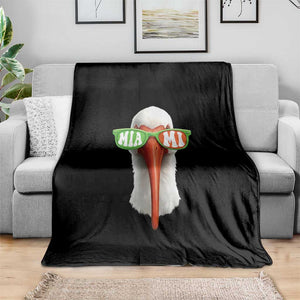 Vintage Miami White Ibis with Sunglasses Throw Blanket TS11 Print Your Wear