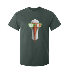 Vintage Miami White Ibis with Sunglasses T Shirt For Kid TS11 Dark Forest Green Print Your Wear