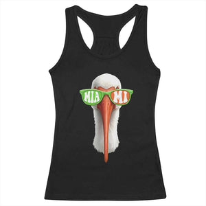 Vintage Miami White Ibis with Sunglasses Racerback Tank Top TS11 Black Print Your Wear