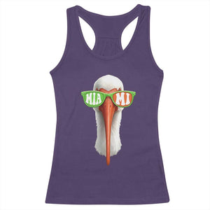Vintage Miami White Ibis with Sunglasses Racerback Tank Top TS11 Purple Print Your Wear