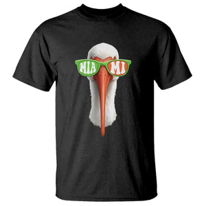 Vintage Miami White Ibis with Sunglasses T Shirt TS11 Black Print Your Wear
