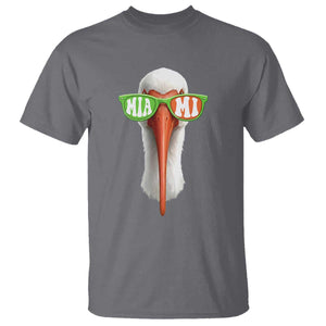 Vintage Miami White Ibis with Sunglasses T Shirt TS11 Charcoal Print Your Wear