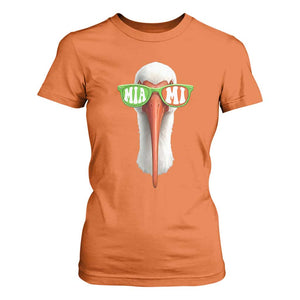 Vintage Miami White Ibis with Sunglasses T Shirt For Women TS11 Orange Print Your Wear