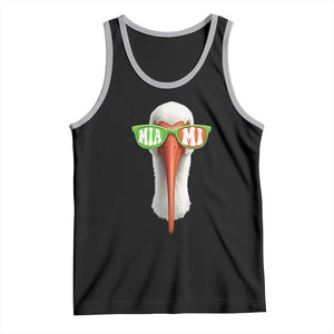 Vintage Miami White Ibis with Sunglasses Tank Top TS11 Black Athletic Heather Print Your Wear