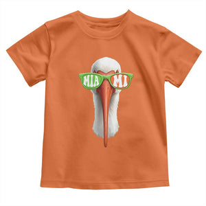 Vintage Miami White Ibis with Sunglasses Toddler T Shirt TS11 Orange Print Your Wear
