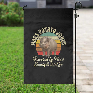 Funny Mars Potato Jones Garden Flag Powered by Naps Snacks Side Eye Pygmy Hippo TS11 Print Your Wear