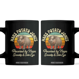 Funny Mars Potato Jones Coffee Mug Powered by Naps Snacks Side Eye Pygmy Hippo TS11 Black Print Your Wear