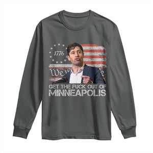 Get The Fuck Out Of Minneapolis Long Sleeve Shirt Mayor Resistance Protest Jacob Political TS11 Dark Heather Print Your Wear
