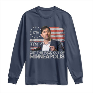 Get The Fuck Out Of Minneapolis Long Sleeve Shirt Mayor Resistance Protest Jacob Political TS11 Navy Print Your Wear