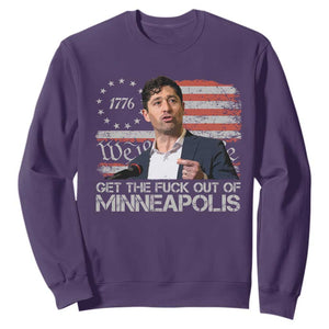 Get The Fuck Out Of Minneapolis Sweatshirt Mayor Resistance Protest Jacob Political TS11 Purple Print Your Wear