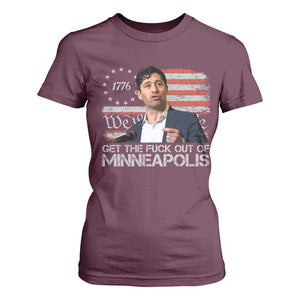 Get The Fuck Out Of Minneapolis T Shirt For Women Mayor Resistance Protest Jacob Political TS11 Maroon Print Your Wear
