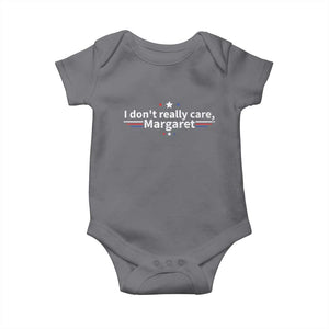 Funny JD Vance 2025 I Don't Really Care Margaret Baby Onesie Vintage USA Flag Star TS11 Charcoal Print Your Wear