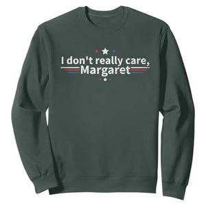 Funny JD Vance 2025 I Don't Really Care Margaret Sweatshirt Vintage USA Flag Star TS11 Dark Forest Green Print Your Wear