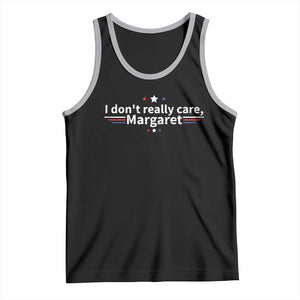 Funny JD Vance 2025 I Don't Really Care Margaret Tank Top Vintage USA Flag Star TS11 Black Athletic Heather Print Your Wear
