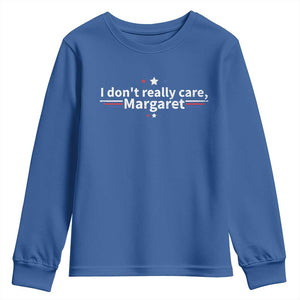 Funny JD Vance 2025 I Don't Really Care Margaret Youth Sweatshirt Vintage USA Flag Star TS11 Royal Blue Print Your Wear