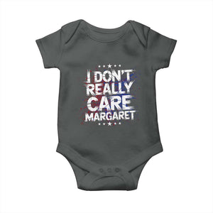 Funny JD Vance 2025 I Don't Really Care Margaret Baby Onesie Star TS11 Dark Heather Print Your Wear