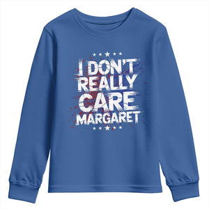 Funny JD Vance 2025 I Don't Really Care Margaret Youth Sweatshirt Star TS11 Royal Blue Print Your Wear