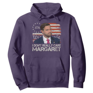 Funny JD Vance 2025 I Don't Really Care Margaret Hoodie Vintage Betsy Ross Flag TS11 Purple Print Your Wear