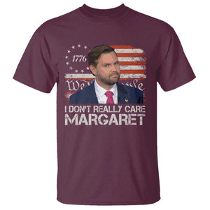 Funny JD Vance 2025 I Don't Really Care Margaret T Shirt Vintage Betsy Ross Flag TS11 Maroon Print Your Wear