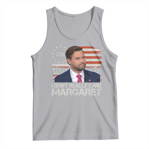 Funny JD Vance 2025 I Don't Really Care Margaret Tank Top Vintage Betsy Ross Flag TS11 Athletic Heather Print Your Wear