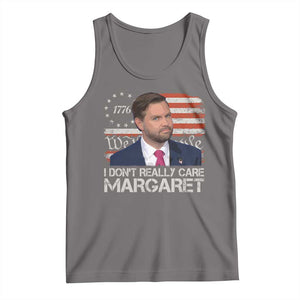 Funny JD Vance 2025 I Don't Really Care Margaret Tank Top Vintage Betsy Ross Flag TS11 Deep Heather Print Your Wear