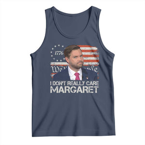 Funny JD Vance 2025 I Don't Really Care Margaret Tank Top Vintage Betsy Ross Flag TS11 Navy Print Your Wear