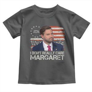 Funny JD Vance 2025 I Don't Really Care Margaret Toddler T Shirt Vintage Betsy Ross Flag TS11 Dark Heather Print Your Wear