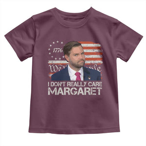 Funny JD Vance 2025 I Don't Really Care Margaret Toddler T Shirt Vintage Betsy Ross Flag TS11 Maroon Print Your Wear