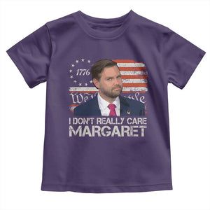 Funny JD Vance 2025 I Don't Really Care Margaret Toddler T Shirt Vintage Betsy Ross Flag TS11 Purple Print Your Wear