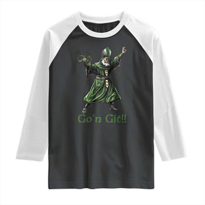 Funny St Patrick's Day Raglan Shirt Go'n Git Saint Patrick Snake TS11 Black White Print Your Wear