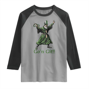 Funny St Patrick's Day Raglan Shirt Go'n Git Saint Patrick Snake TS11 Sport Gray Black Print Your Wear