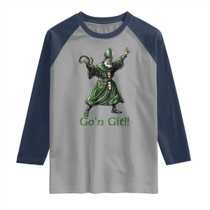 Funny St Patrick's Day Raglan Shirt Go'n Git Saint Patrick Snake TS11 Sport Gray Navy Print Your Wear